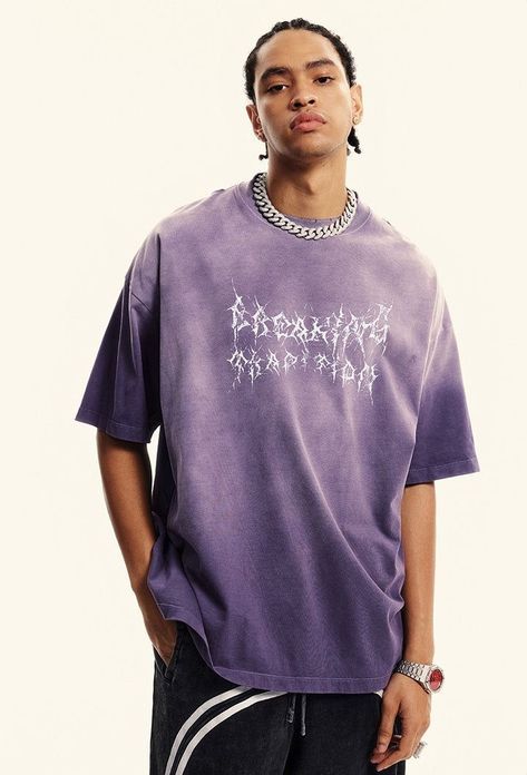 "DARK REALM" Oversized Acid Wash Tee