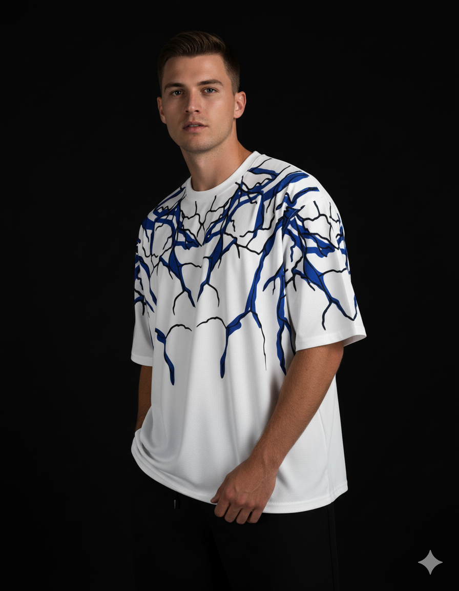 Cyan Flux Oversized Tee