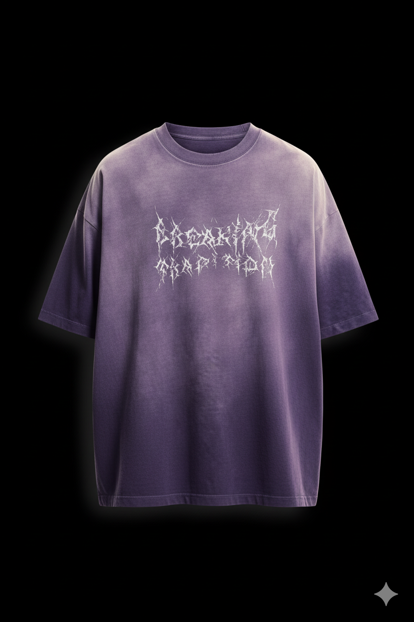 "DARK REALM" Oversized Acid Wash Tee
